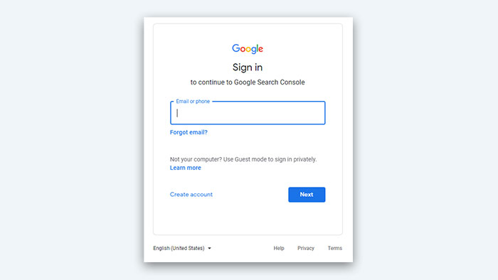 sign-in google search console